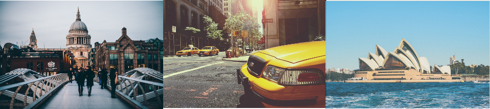 Dom in London | Yellow cab in New York | Sydney Opernhaus